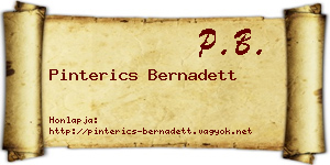 Pinterics Bernadett névjegykártya